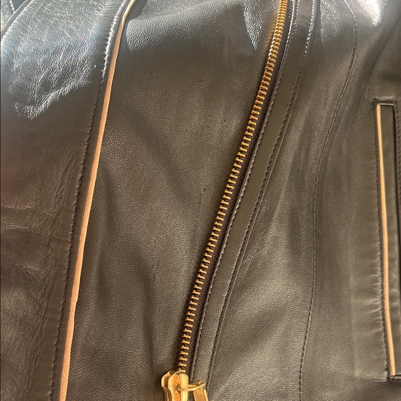 Black Leather Zip-Trim Jacket - Picture 4 of 4
